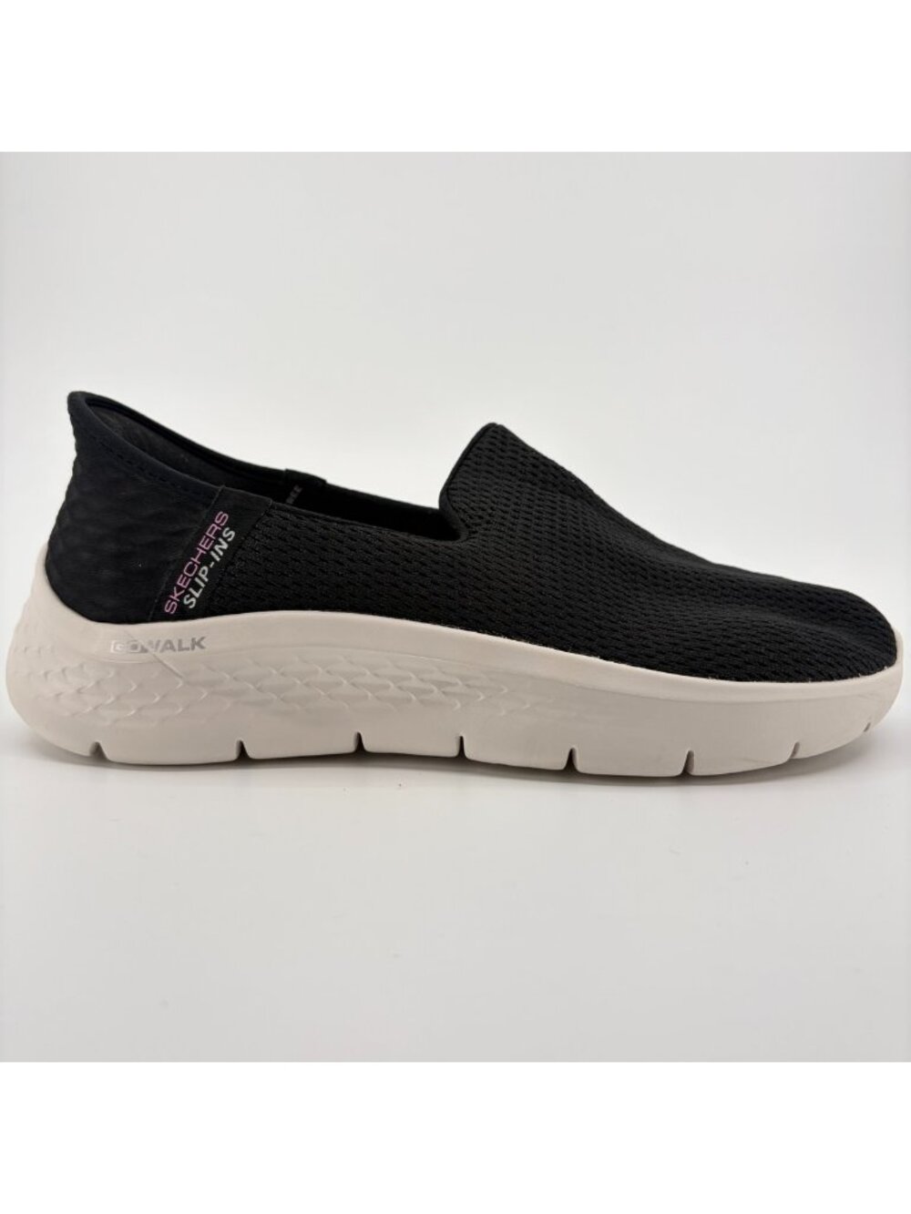 Skechers Go Walk Flex Relish Womens Size 7.5D Black White Walking Slip-On Shoes